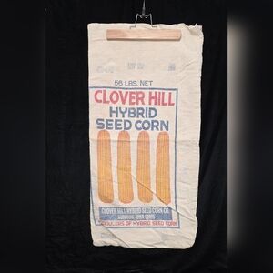 Corn Bag Sack Cloth Bag, CLOVER HILL HYBRID SEED CORN CO., Vintage Bag 11